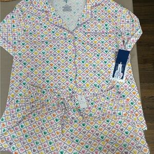 Roller Rabbit White Short Pajama Set with Multicolor Heart Print